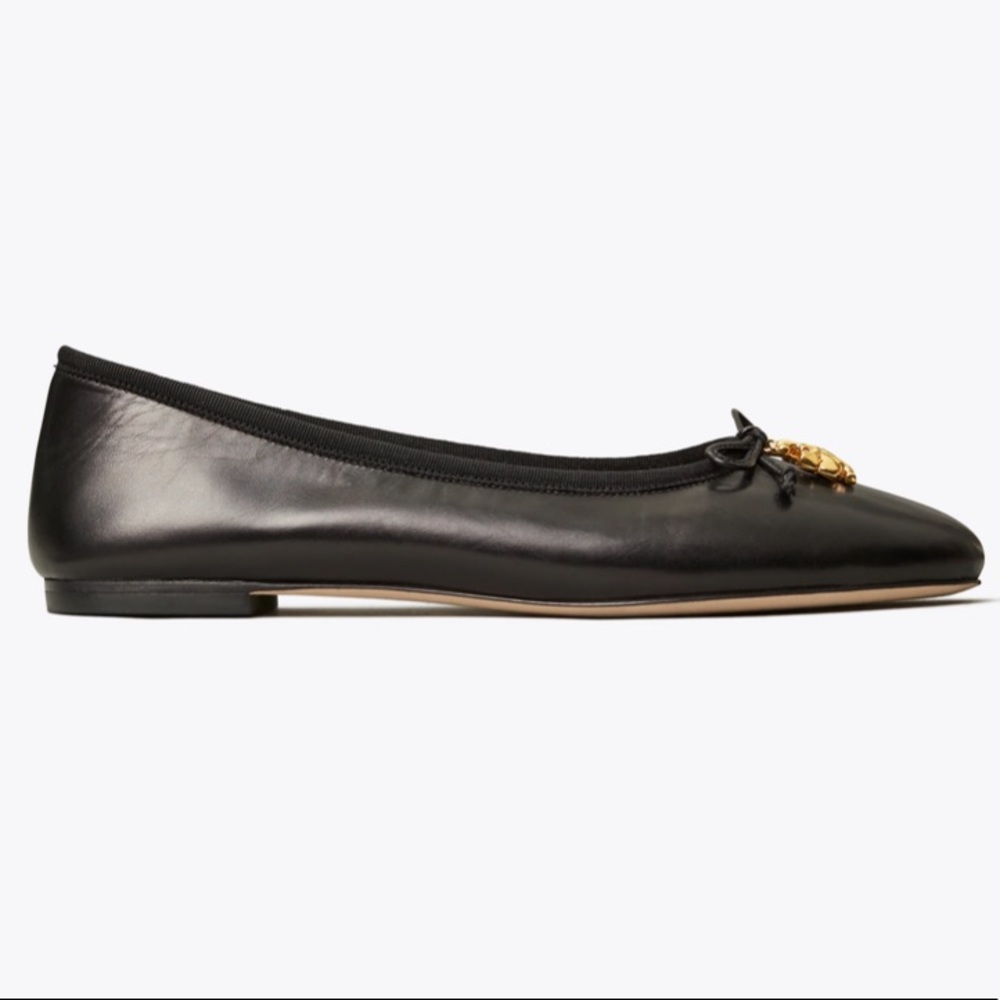 !SOLD! Tory Burch Logo Charm Ballet Flat Size 9 -NWT - Picture 4 of 7